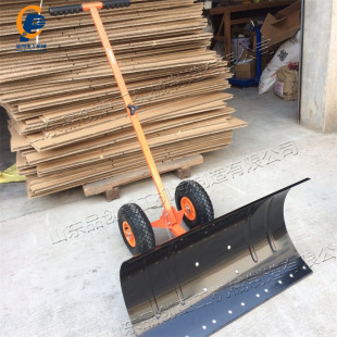 Manual snow shovel stainless steel shovel cutting head simple residential garden snow shovel single rod wheel snow remover