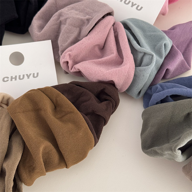 Corda per capelli elastica per capelli super morbida da 4 pezzi, all-match, semplice, in tinta unita, con bordo largo, alta elasticità e durevole_voghion.com