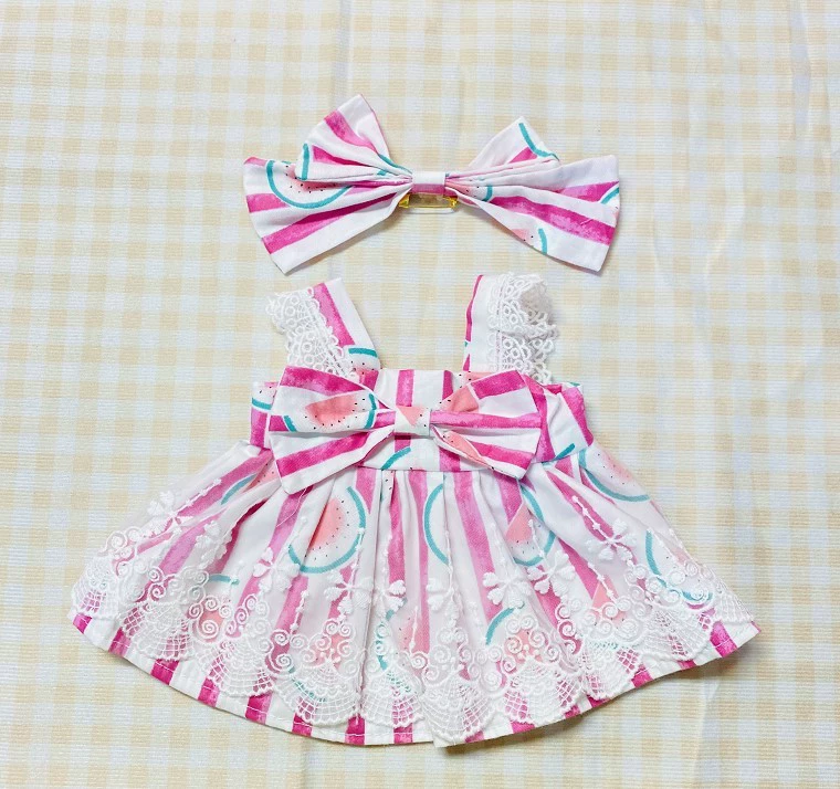 Кукла, платье, юбка, 30 см, с маленькими мишками, детская одежда