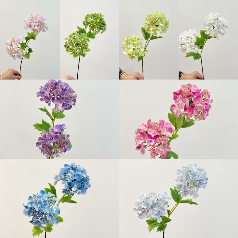 Yang small fresh 2-head pull hydrangea 3D printing hydrangea wedding floral decoration hydrangea holding flower fake