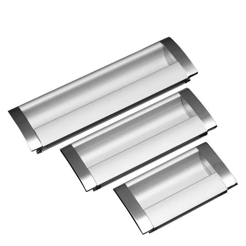 Moderno simple cajón invisible incrustado en el armario manija escondida manija de puerta deslizante manija de aleación de aluminio