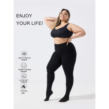 欧美跨境大码高腰冬季加绒加厚保暖外穿一体打底连裤袜紧身收腹裤