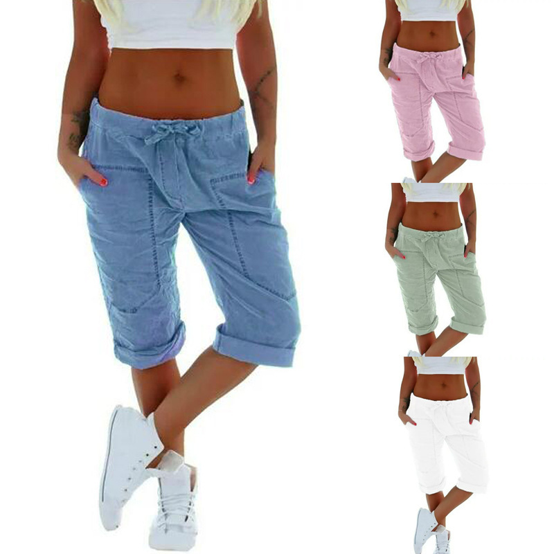 European and American Summer New Casual Pants Women's Capri Pants Thin Outer Wear Pants plus size Women's Loose Women's Pants