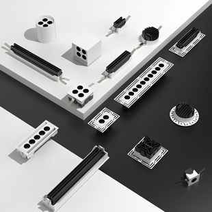 Long grille lamp, line lamp, anti-glare, embedded embedded surface-mounted spotlight, LED, non-master lamp
