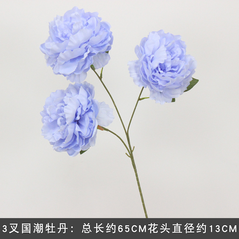 10本の青い色のシミュレーションの花の室内の絹の花の結婚祝いの装飾の花の生け花は造花の天井の花の路の花を並べます。|undefined