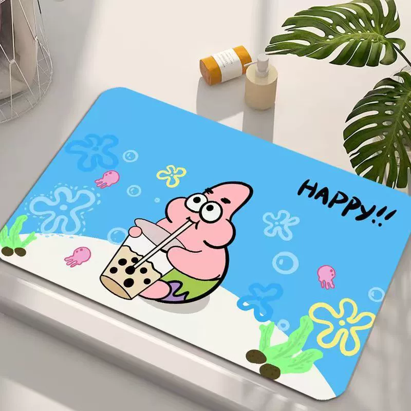 Детский Cartoon губчатый коврик, впитывающий воду нескользящий банный коврик, различные размеры 30×40–80×120 см