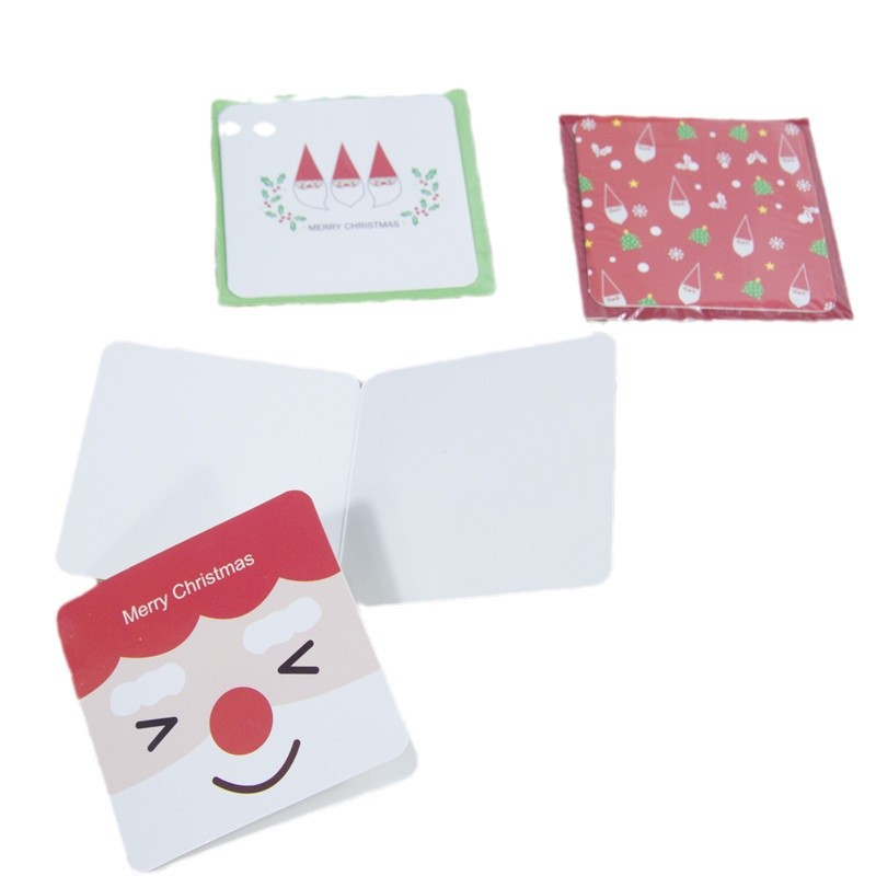 Tarjeta de felicitación plegable con sobre Tarjeta de bendición de vacaciones de cumpleaños de Navidad tarjeta pequeña Mensaje de dibujos animados creativo tarjeta de agradecimiento