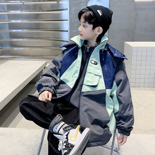 Boys' Jacket Three-In-One Spring, Autumn and Winter Detachable Jacket 2025 New Autumn Medium and Large Children's Autumn Clothing Trend