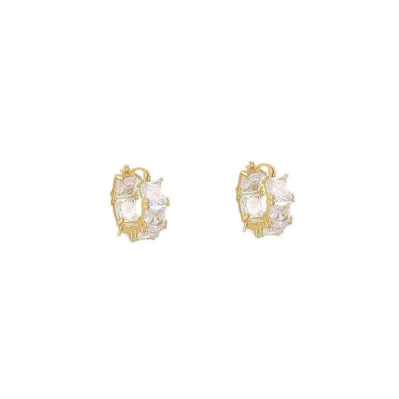 French Square Zircon Drop Earrings Elegant High-end Jewelry_voghion.com