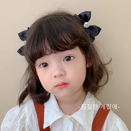 Children's hair accessories: Princess on the run three-dimensional bow hairpin rhinestone hairpin baby cute top clip little girl clip