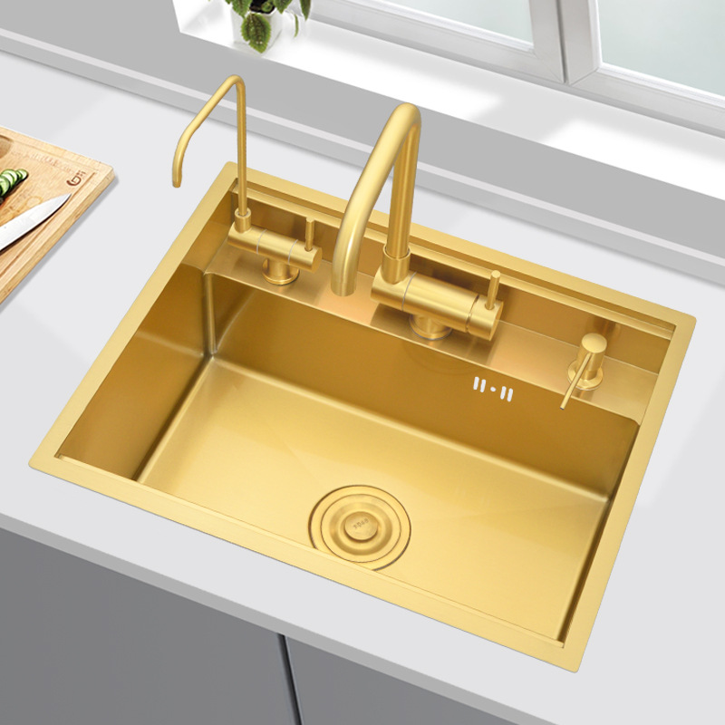 Golden Concealed Sink Nakajima Bar Counter Invisible Small Single Sink Nano 304 Stainless Steel Wash Sink Household Vegetable Basin