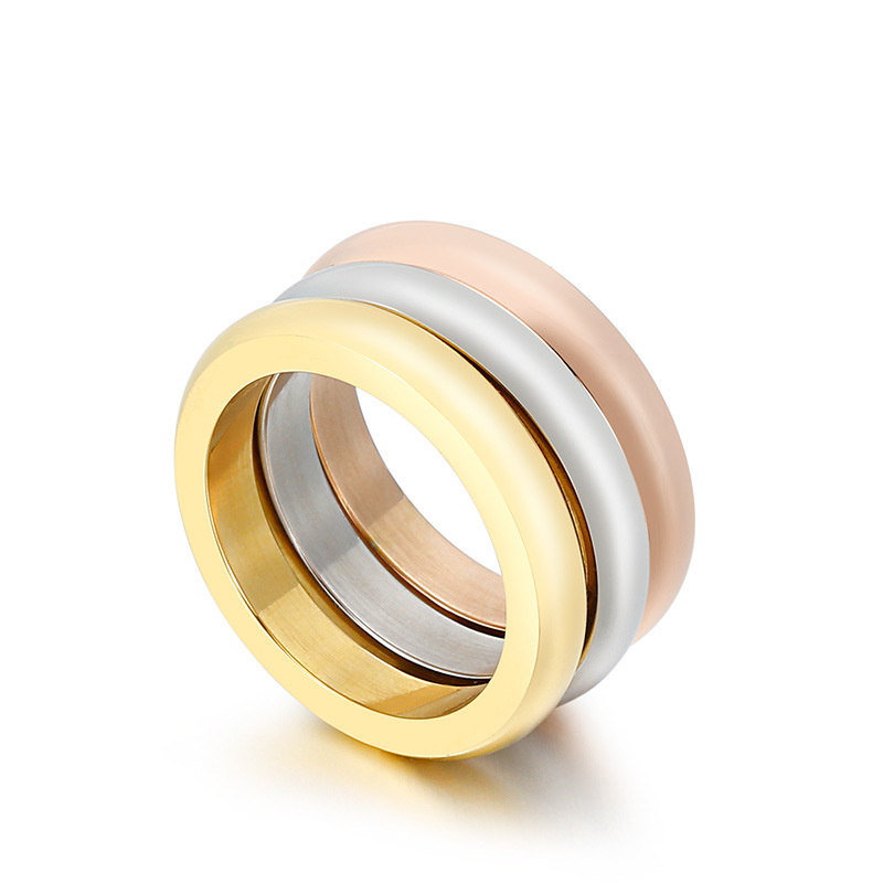 Men’s Polished Plain Band Ring Simple Stainless Steel Stackable_voghion.com