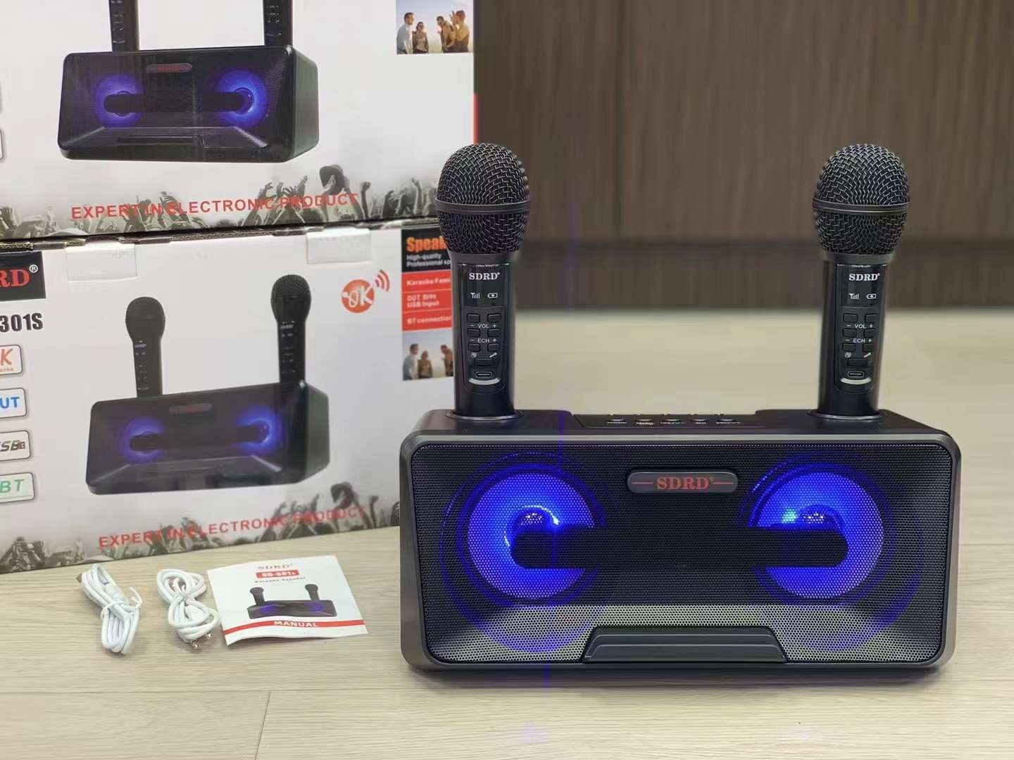 Cross-border SD301S Bluetooth Speaker Home Use, Portable Wireless Microphone, Integrated Audio System For Mobile Karaoke_voghion.com