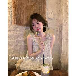 DY813波点荷叶边多穿花苞T恤女夏季复古优雅小众时尚设计上衣ins