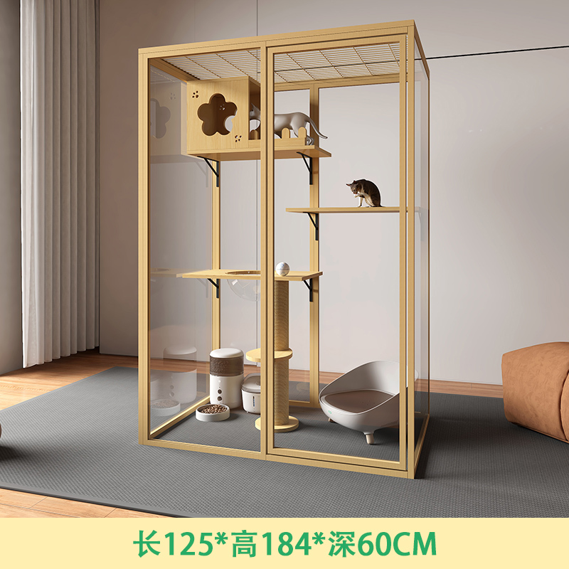 玻璃猫别墅猫房猫舍大型全景豪华猫笼猫咪房子宠物店猫柜工厂|undefined
