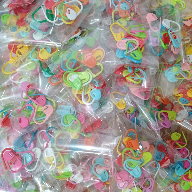 Сумка 200 шт./Упак. Цветная пластиковая безопасная маленькая Пряжка пластиковая булавка свитер вязание Марк Пряжка счетчик
