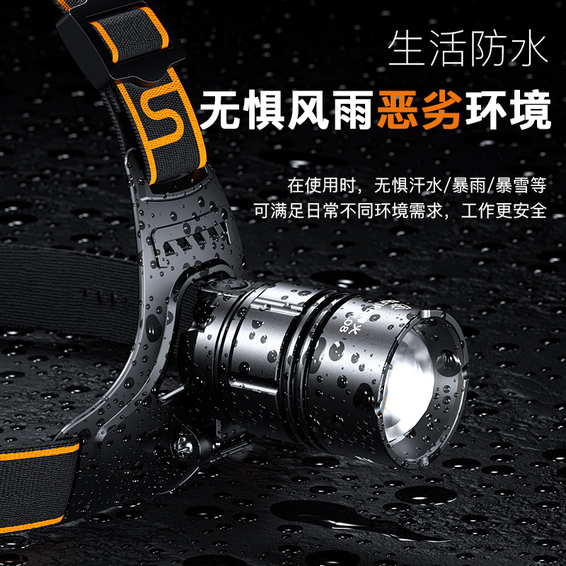 Shenhuo batería de litio faro 20W brillante de largo alcance al aire libre fuerte carga de luz giratoria zoom LED faro al por mayor