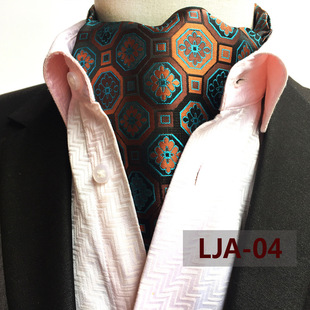 Factory Ready Stock Direct Supply Men's Polyester Temperament Scarf Retro Men's Large Tie Scarf