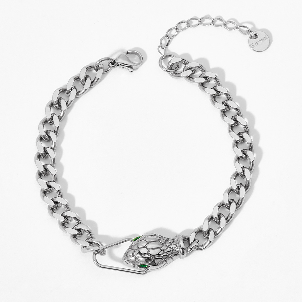 Punk Serpiente Acero Inoxidable Enchapado Pulsera display picture 5