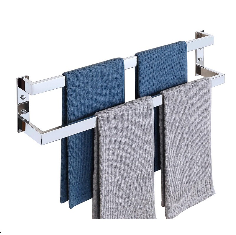 60cm Chrome-Plated Polished Silver Towel Rack Bathroom Towel Bar Stainless Steel Bathroom Double Row Towel Holder 60cm Chrome-Plated Polished Silver Towel Rack Bathroom Towel Bar Stainless Steel Bathroom Double Row Towel Holder