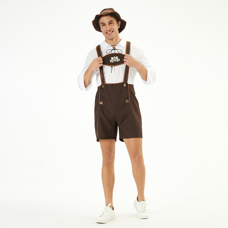 M-3XL Munich Oktoberfest German Bavarian Men's Beer Festival Costume, Halloween Size-Specific Apparel