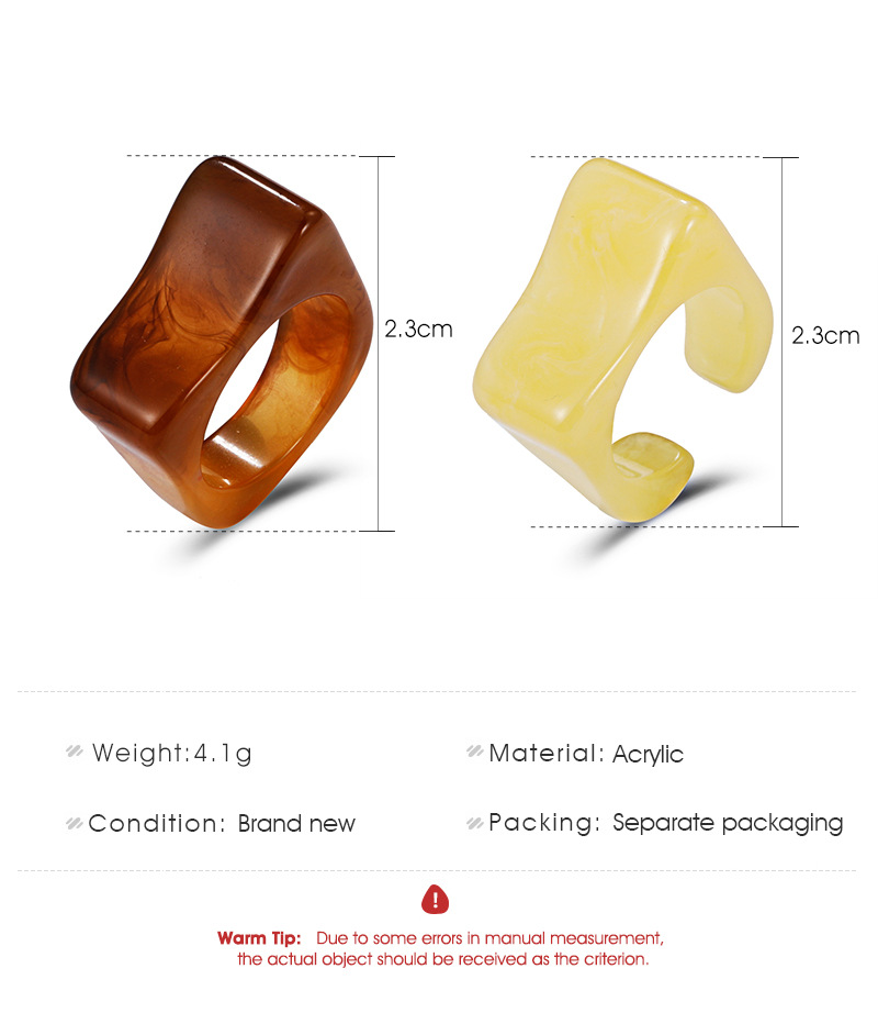 simple square geometric acrylic ring wholesale