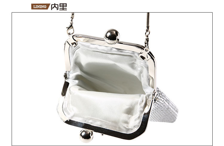 Creative Sequined Mobile Phone Bag Handmade Magic Color Aluminum Dinner Bag Chain Small Bag Wholesale display picture 4