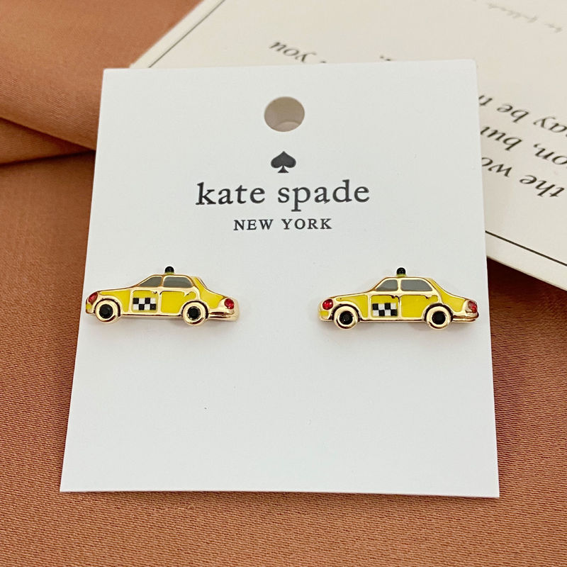New, stylish, and unique enamel-inlaid car-shaped earrings with a distinctive design and exquisite metalwork