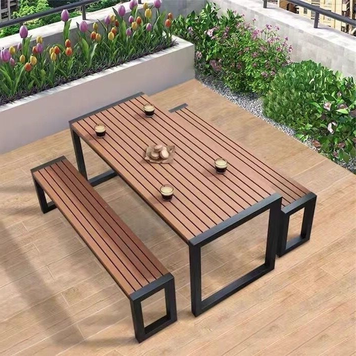 Long Table Balcony Terrace Table and Chair Set Outdoor Anti-Corrosion Dining Table Plastic Wood Milk Tea Shop Barbecue Restaurant Outdoor Dining Table Steel Long Table Balcony Terrace Table and Chair Set Outdoor Anti-Corrosion Dining Table Plastic Wood Milk Tea Shop Barbecue Restaurant Outdoor Dining Table Steel