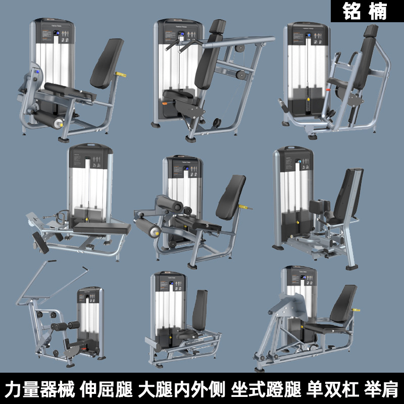 Máquina de extensión y abducción de muslos, máquina de poleas alta y baja, máquina de extensión y flexión de piernas, máquina de press de pájaro, máquina de press de pecho, banco para mancuernas, equipo de gimnasio para uso doméstico.