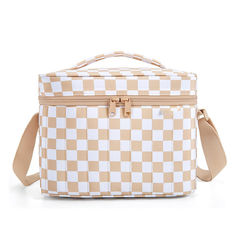 Nueva bolsa de almuerzo de damas bolsa de almuerzo aislante linda bolsa de almuerzo portátil esponjosa bolsa de almuerzo bolsa de refrigeración de quilting ligera