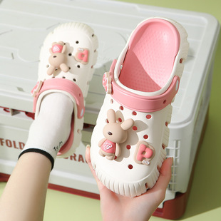 Garden Shoes Summer Big Children Non-slip Home Students Beach Shoes Baotou Cute Cartoon Travel Outwear Women's Hole Shoes