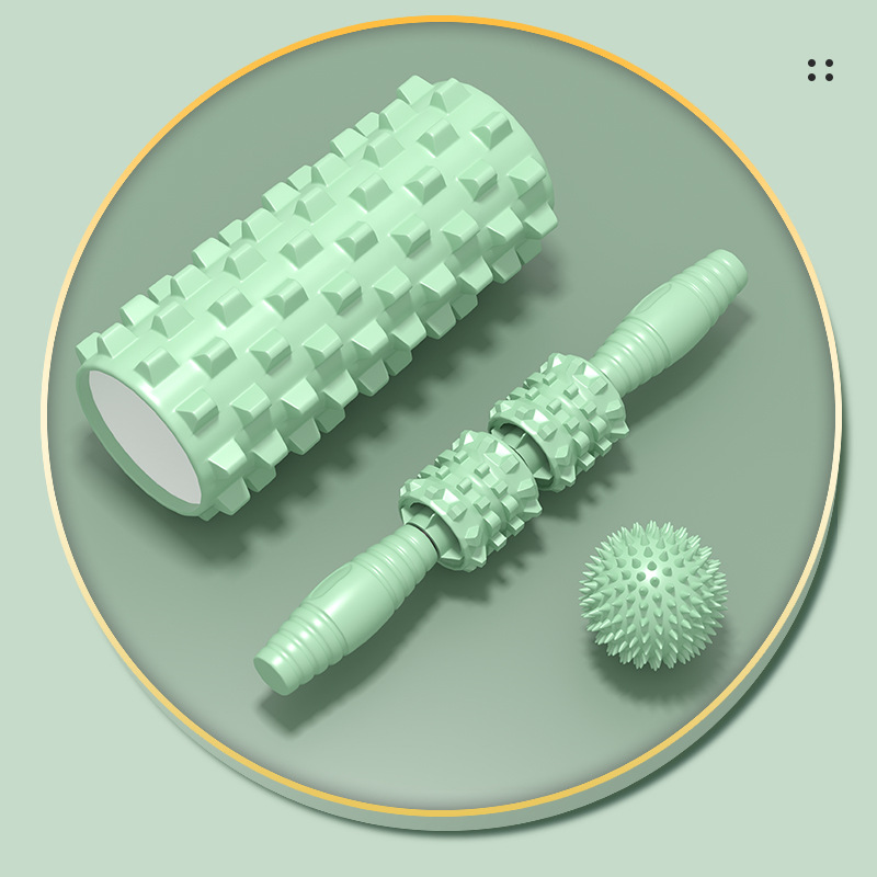 (말차 그린) 33cm 스파이크 기둥 + M8 마사지 스틱 + 고슴도치 볼