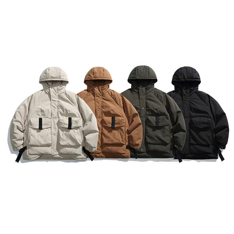 Городской стиль Winter solid trend down jacket с капюшоном, высококачественный стиль