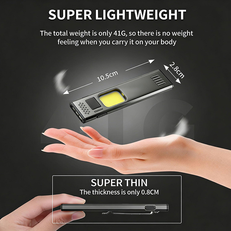 Multifunctional Mini Work Flashlight, Pocket Flashlight, Tactical Flashlight, Magnetic Clip, Portable Flashlight