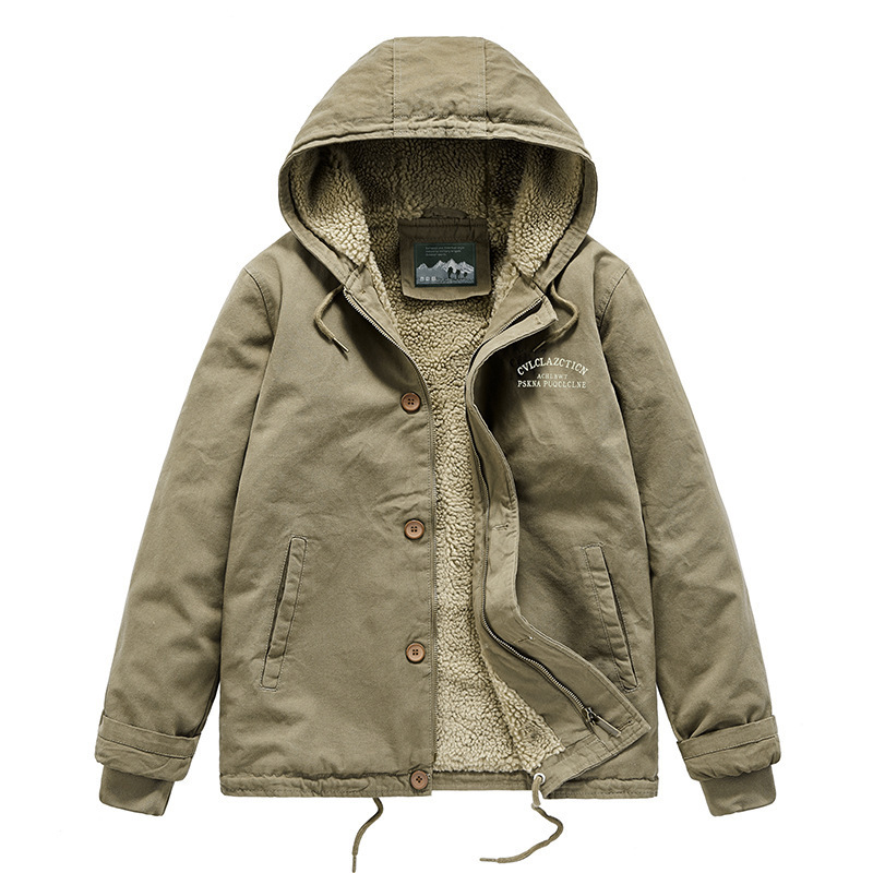 Velvet keep warm jacket with hood