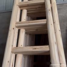 包邮木质实木圆料加粗直梯单梯家用阁楼装修工程爬梯楼梯老式梯子