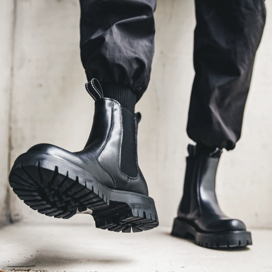 2021 новые ботинки из натуральной кожи с дымовой трубкой, Мужские осенне-зимние длинные ботинки на толстой подошве, ботинки Knight Chelsea Martin, мужская обувь