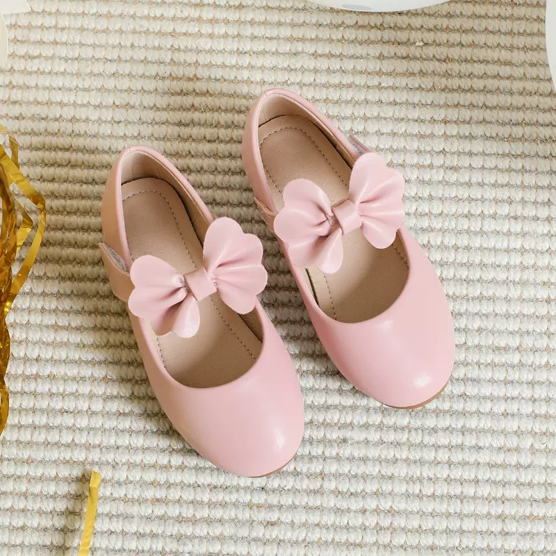 跨境女童皮鞋2025新款韩版儿童蝴蝶结单鞋软底防滑公主鞋外贸