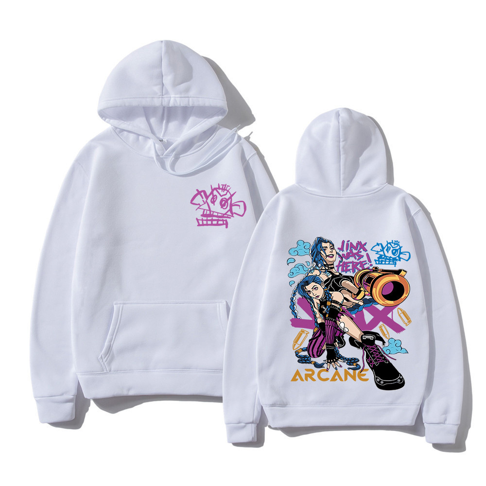 Arcane Jinx Hoodie Fashion Men Harajuku Anime Rabbit Monkey