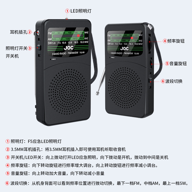 Transfronterizo Amazon nueva radio FM AM SW radio de banda completa con fábrica de radio portátil al por mayor