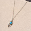 Fashionable turquoise stone inlay, small pendant, design necklace stainless steel, European style, simple and elegant design, light luxury style