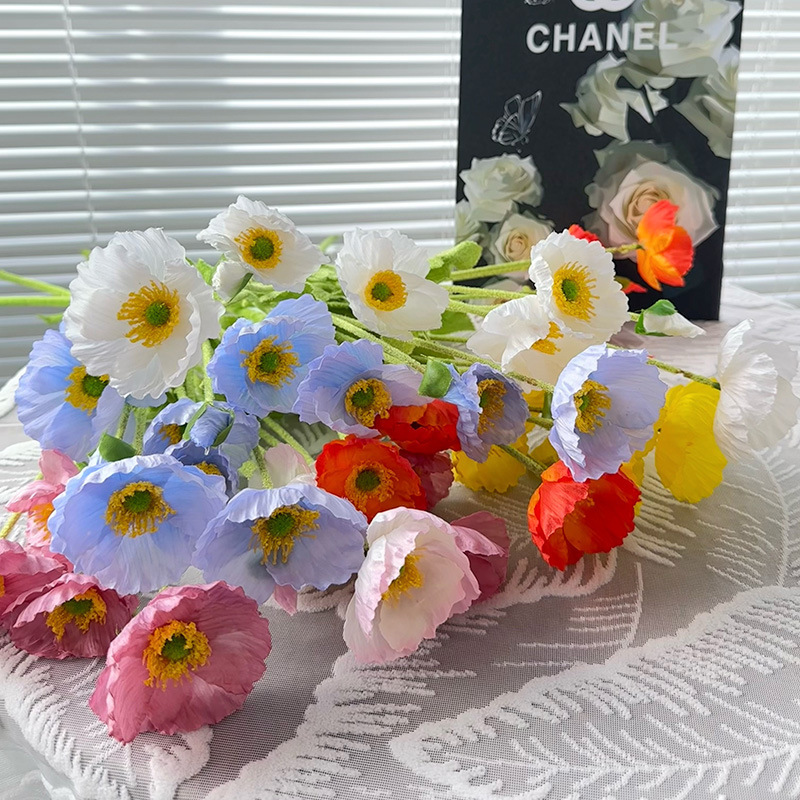 Ins Poppy Artificial Flower Fake Poppy Flower Living Room Home Decoration Hotel Homestay Flower Arrangement Decoration Photography Props Ins Poppy Artificial Flower Fake Poppy Flower Living Room Home Decoration Hotel Homestay Flower Arrangement Decoration Photography Props