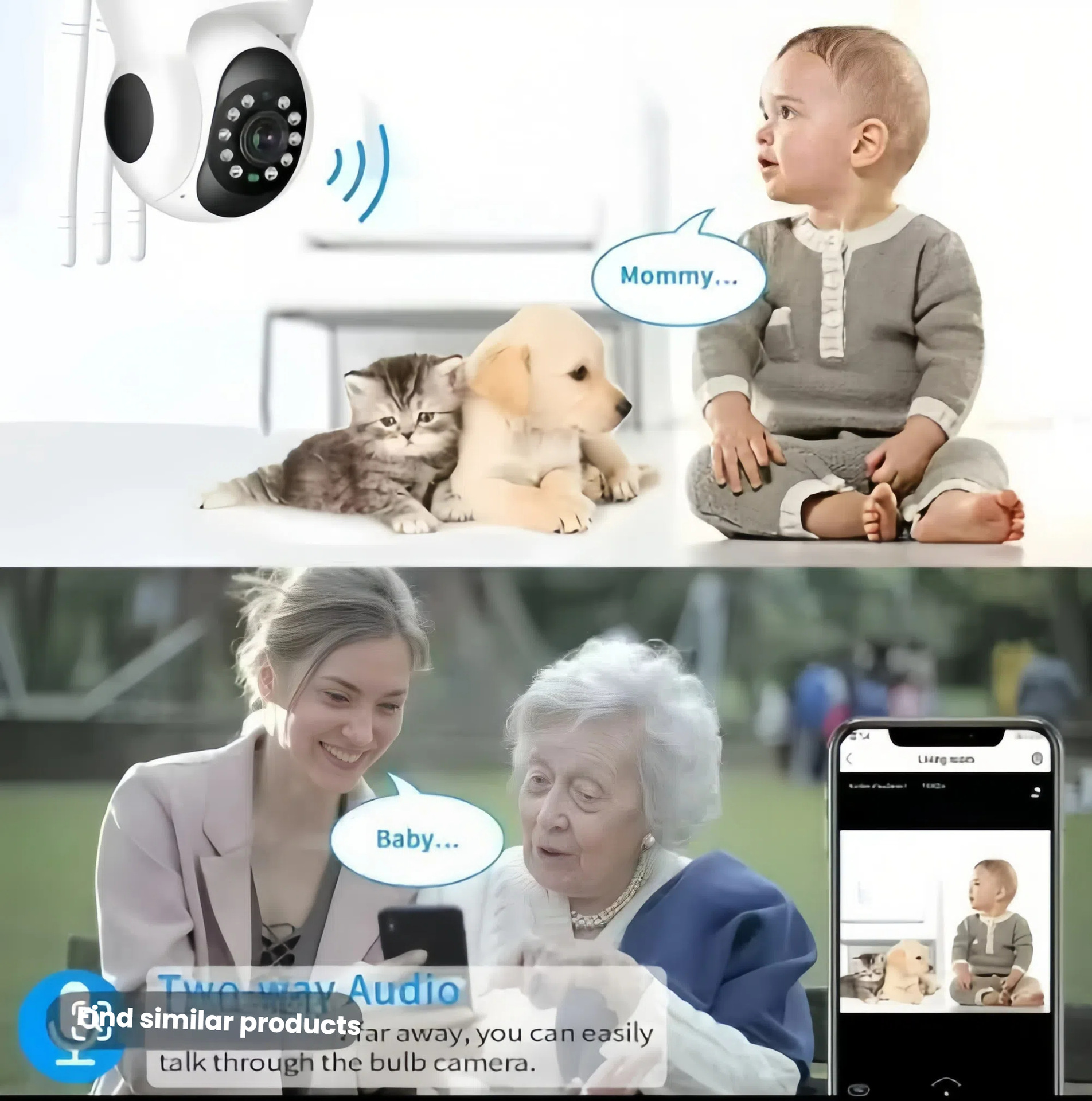 1080 HD panoramic home security camera with wide angle viewing two-way audio surveillance super camera 4