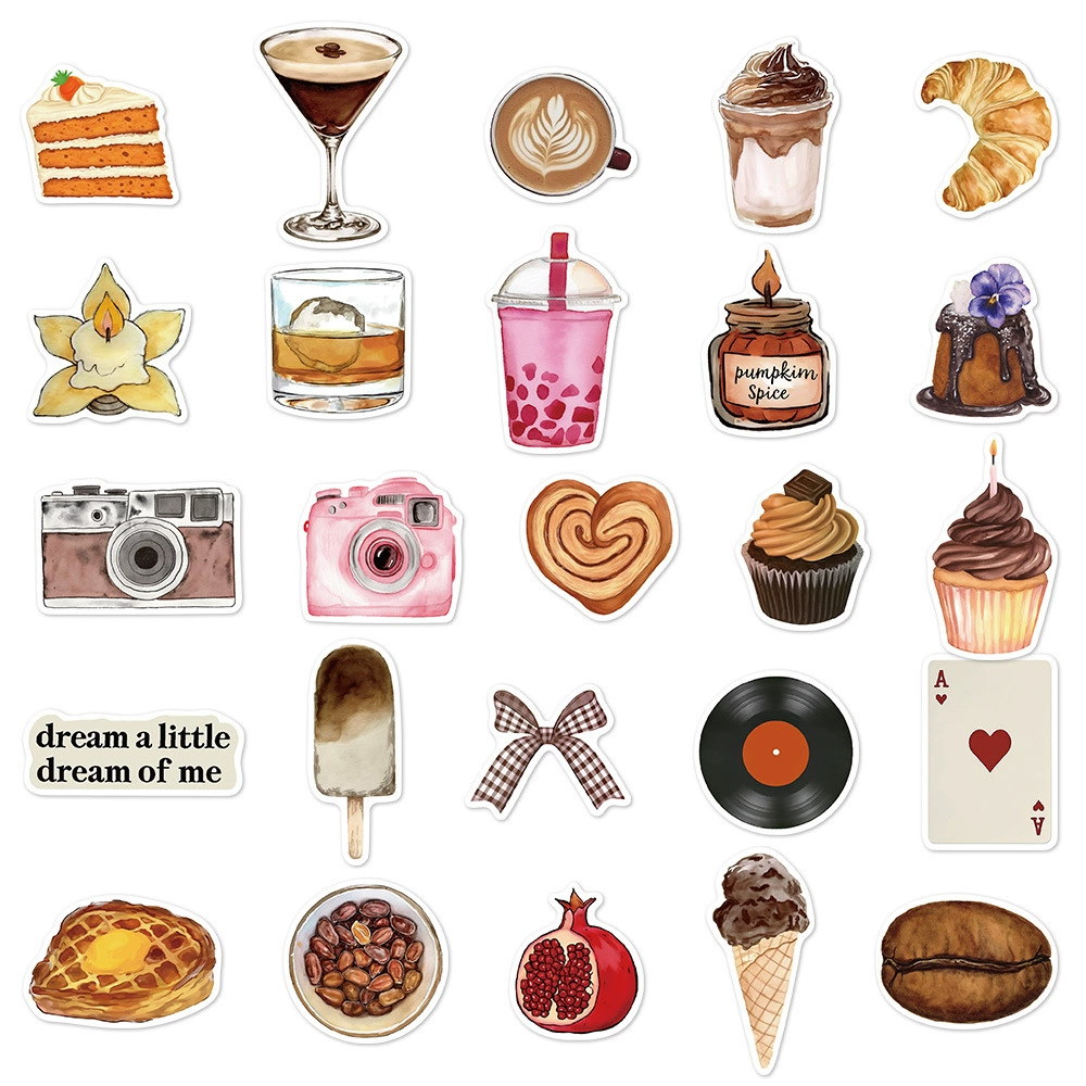 50 наклеек в эстетическом стиле Pinterest, для багажа, скейтбордист, дневник, декоративные наклейки