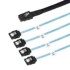 miniSAS SFF-8087转4SATA 7pin 6gb服务器磁盘硬盘阵列数据线1对4