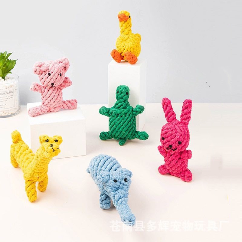 제조업체 도매 애완 동물 개 어금니 장난감 짠 로프 매듭 개 물린 장난감 애완 동물 용품