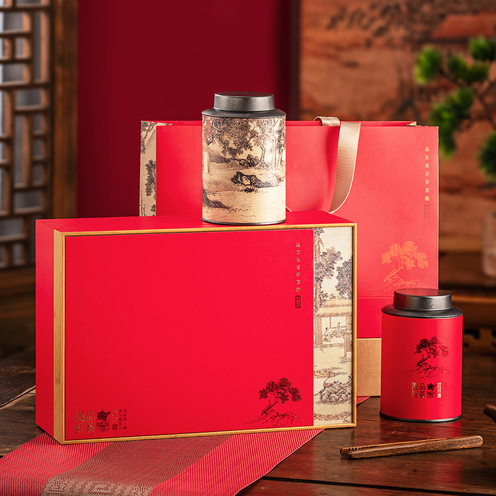 茶叶礼盒空盒两罐半斤装绿茶红茶水仙龙井茶叶包装盒散茶空礼盒子