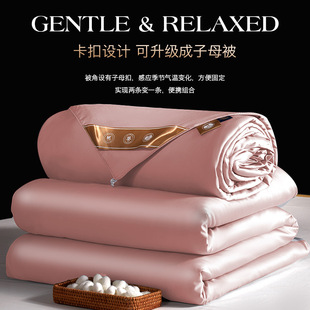 High density pure color cotton silk quilt Core Four Seasons Two-in-one mother and child quilt spring and autumn thickened winter quilt advanced wedding quilt