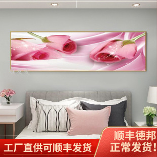 Crystal porcelain master bedroom bedside decorative painting simple room mural wedding room rose wall painting Hotel hotel living room hanging painting